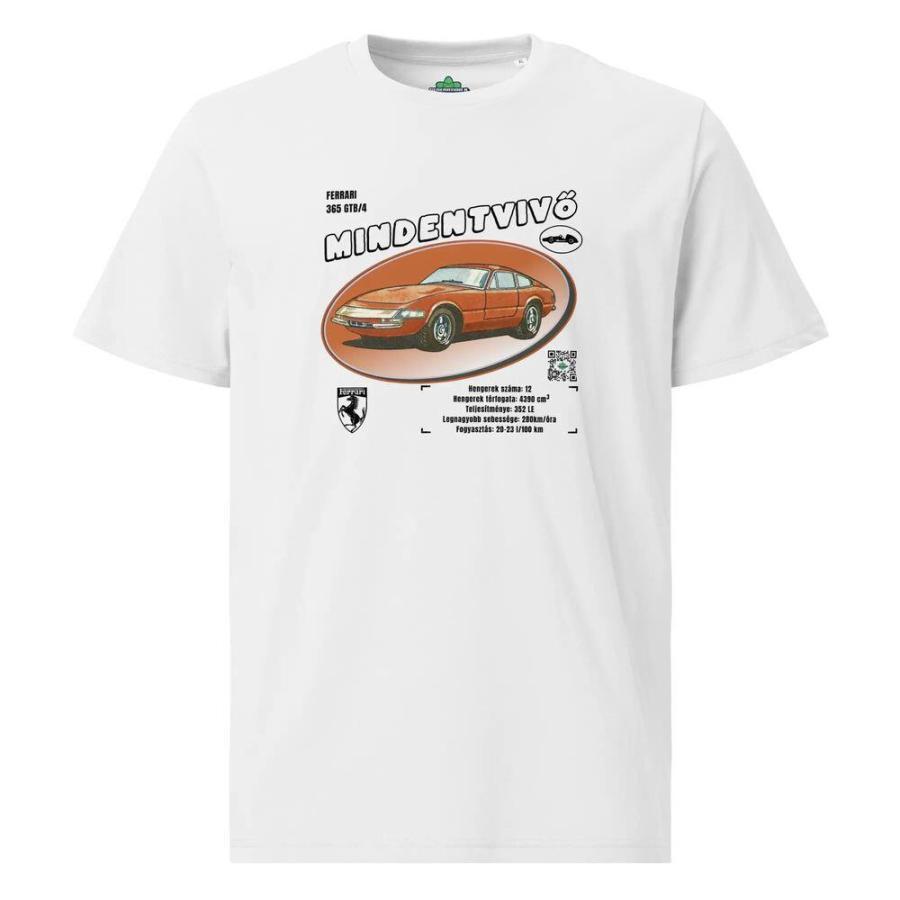 Ferrari autóskártya fehér póló a Mindentvivő