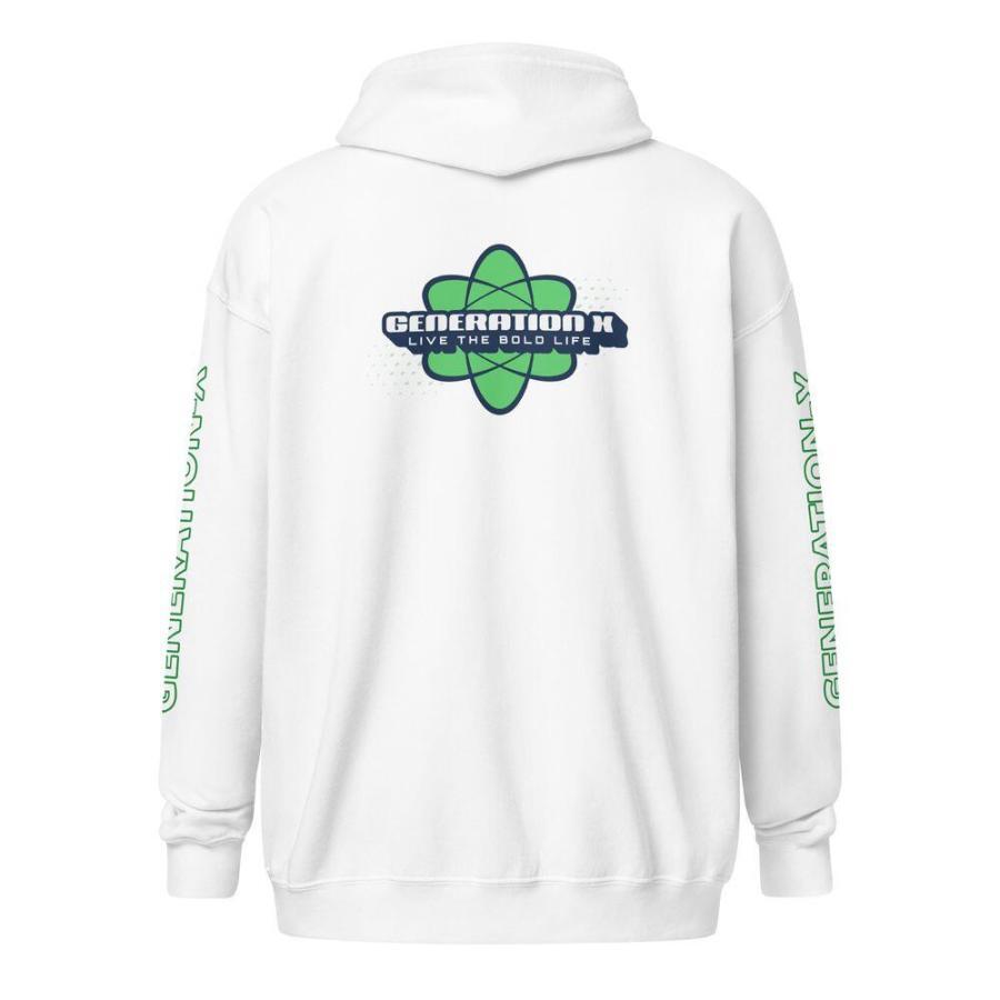 GenX unisex fehér kapucnis pulóver
