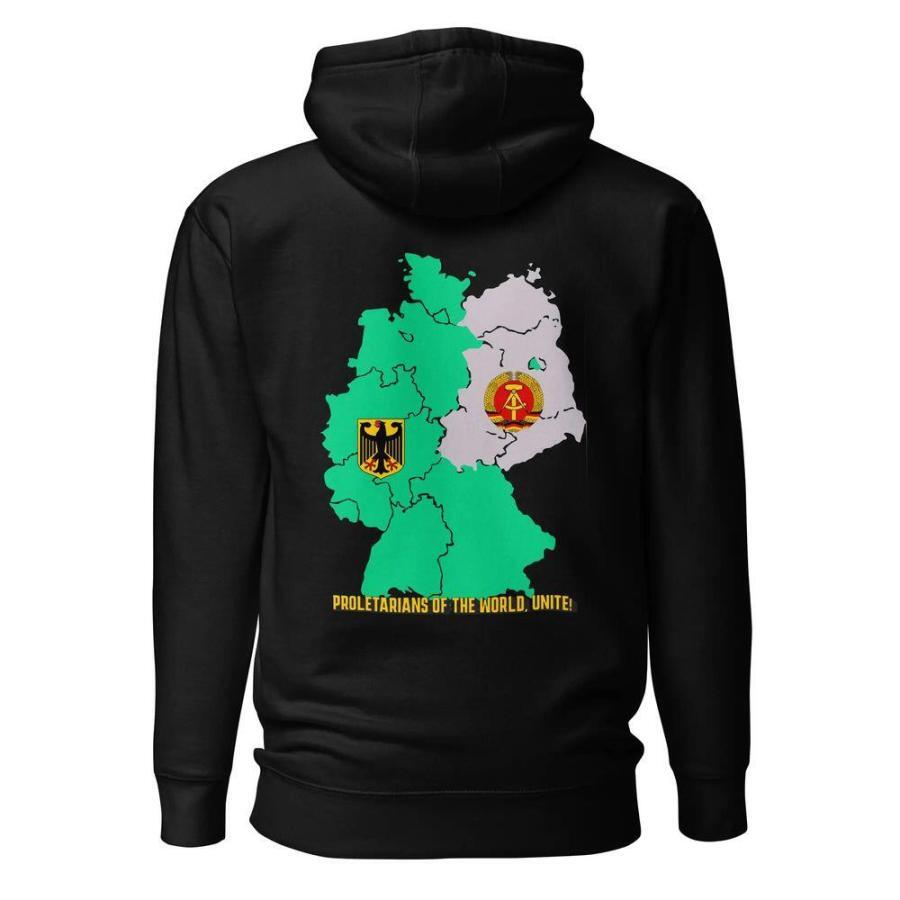 NSZK-NDK férfi fekete kapucnis pulóver