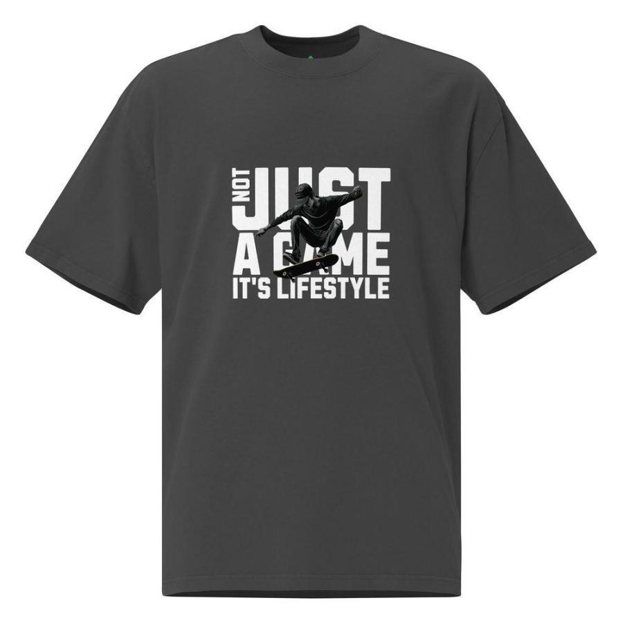 Skateboarding Túlméretezett fakított szürke gördeszkás póló