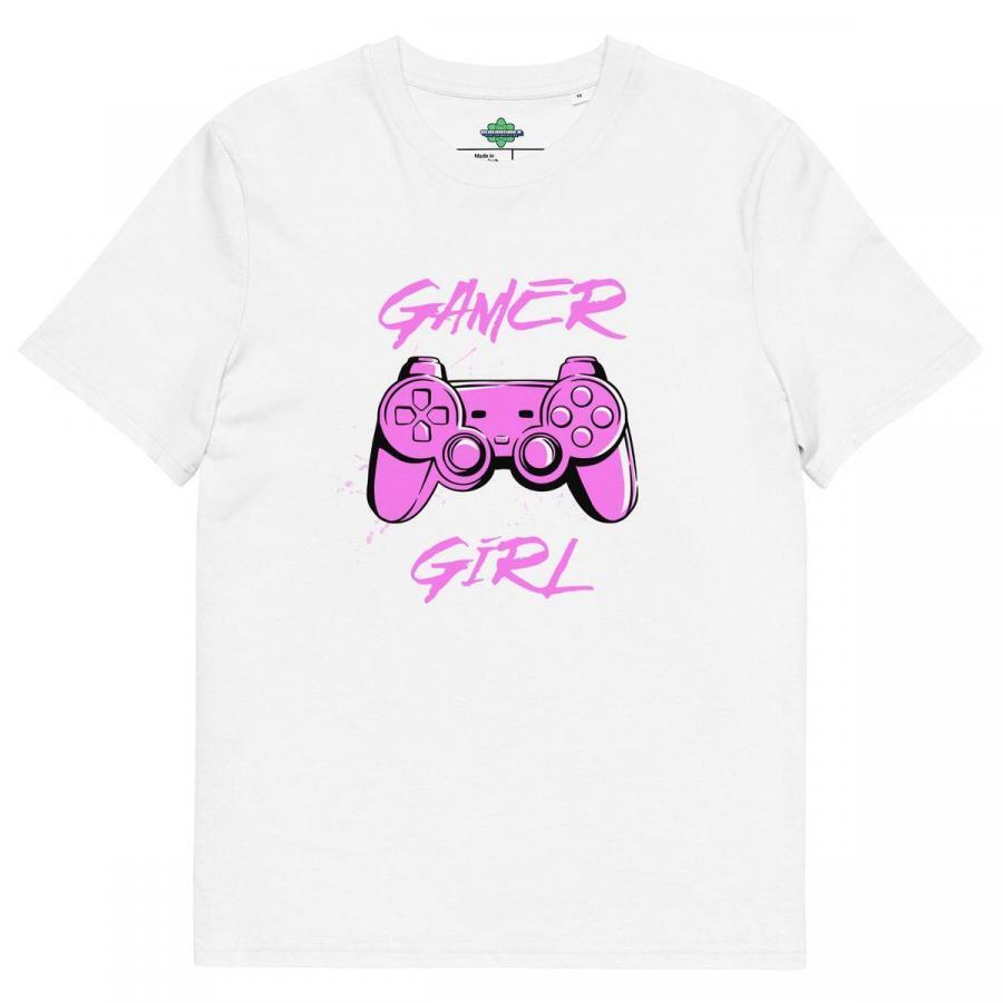 Gamer girl női fehér organikus póló